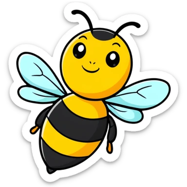 cartoon sticker style bee sticker