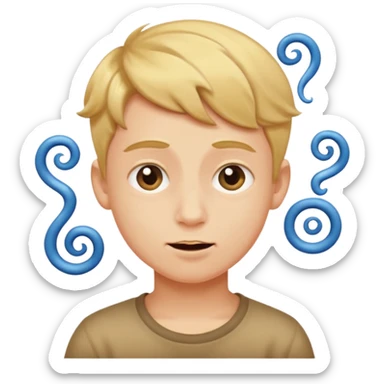 A boy giving herself a swirley sticker