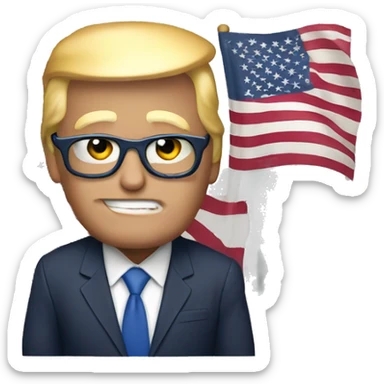 Donald Trump with an American flag sticker