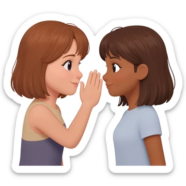 whispering in ear girl and girl sticker