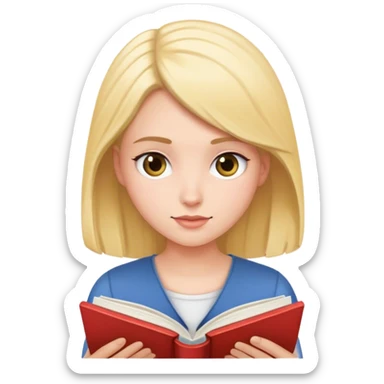 christin reading a book sticker