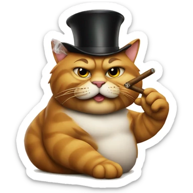 big fat cat with a cigar and smoking  sticker