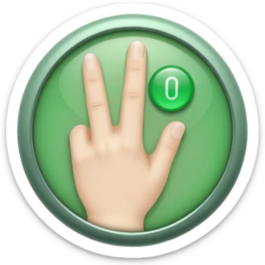Green Button Being Pushed Down By A Finger sticker