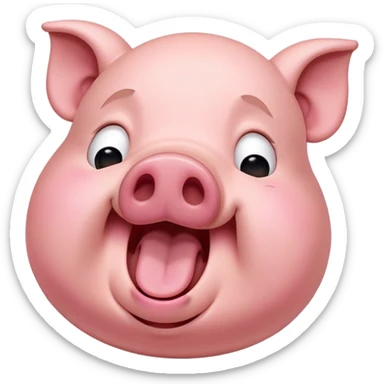 Cinematic Cute Yawning Pig Portrait Emoji, Head tilted slightly with a dramatic, wide-open yawn, showcasing a soft, smooth rosy-pink hide with droopy ears, round beady eyes barely open in drowsy contentment, Simplified yet irresistibly adorable features, highly detailed, glowing with a soft, cozy glow, high shine, relaxed yet expressive, stylized with a touch of whimsical charm, bright and endearing, soft glowing outline, capturing the essence of a sleepy yet affectionate pig, so drowsy it feels like it could stretch out of the screen and curl up for a nap! sticker
