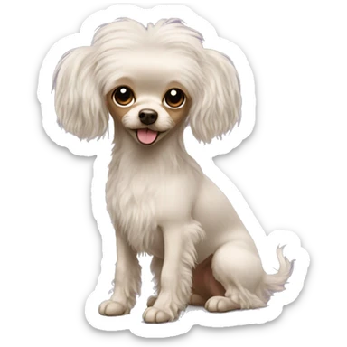  Wire hair poodle  chihuahua with long hair sticker