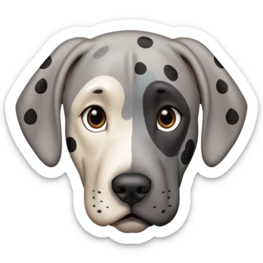 Gray Great Dane with black spots  sticker