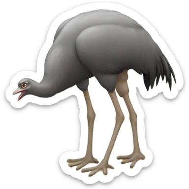 Ostrich with head under sand sticker