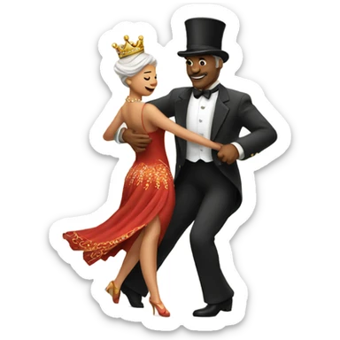 king and queen dancing tango sticker