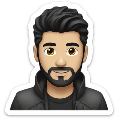 Zayn Malik with black hair and beard sticker