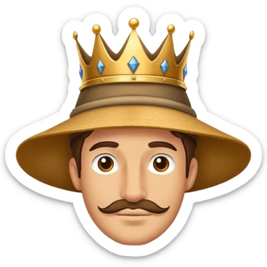 edieval male farmer's hat with wide crown sticker