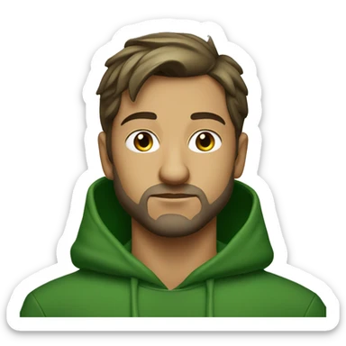 robin hood in green hoodie dark face "no beard" "no mustache" sticker