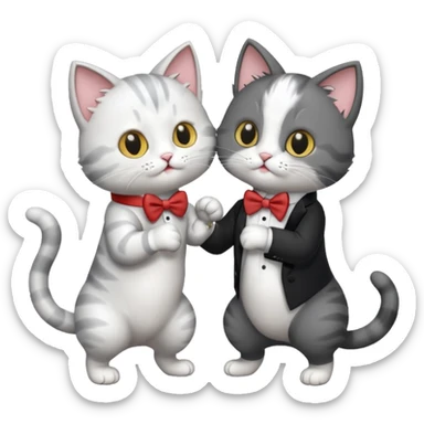 Two cats boxing sticker
