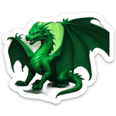 Dragon fantasy black and green in the woods sticker