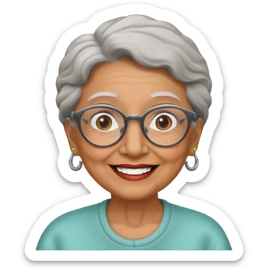 ABUELITA CON GAFAS SONRIENDO sticker