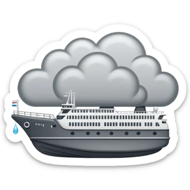 Rain cloud that sprinkles ferry boats sticker