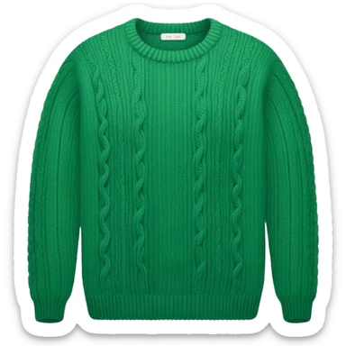 Green knitted wool sweater. sticker