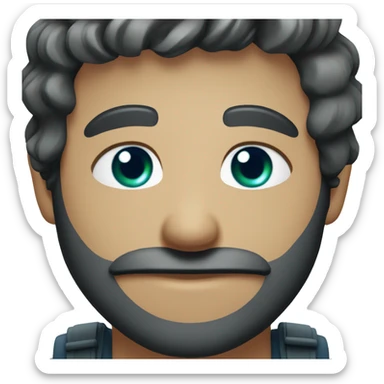 smiling male portrait with beard with dark blue greenish eyes sticker