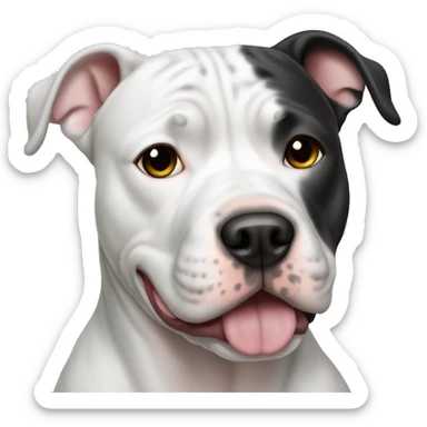White with black spot pitbull dog sticker
