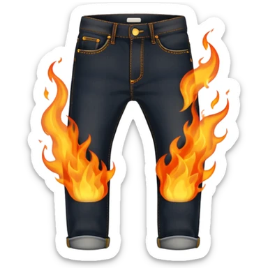jeans on fire sticker