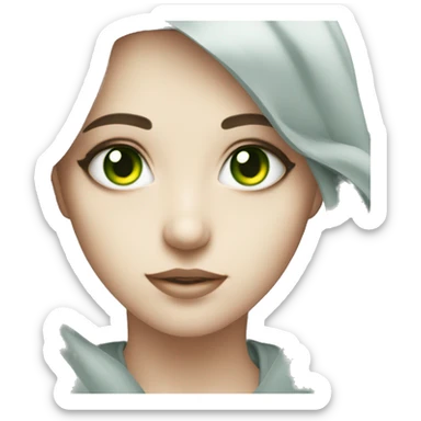 Greenish grey eyes that attracts and looks like mirror that spark sticker