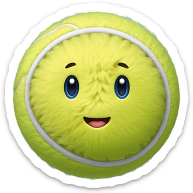 full blue tennis ball sticker