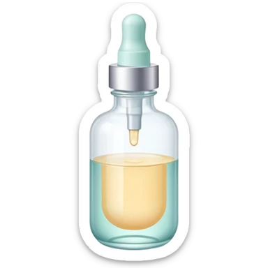 Facial serum dropper bottle, minimalist, rounded, soft pastel colors, SOS skin care sticker