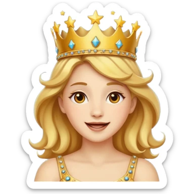 Leo woman as an emoji, celestial, with stars, no text sticker