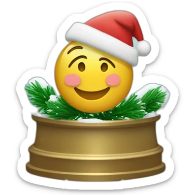 oscar with christmas hat in snowglobe sticker