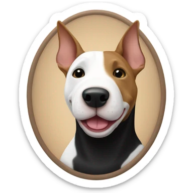 Bull terrier oval head black light brown sticker