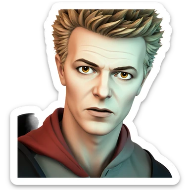 intense gaze of a boy sticker