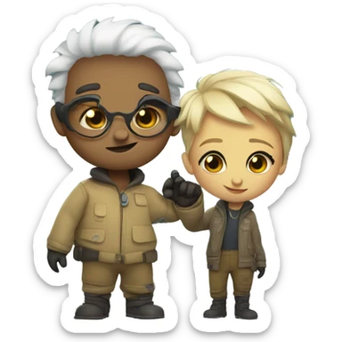 Roz and Gosling from wild robot sticker