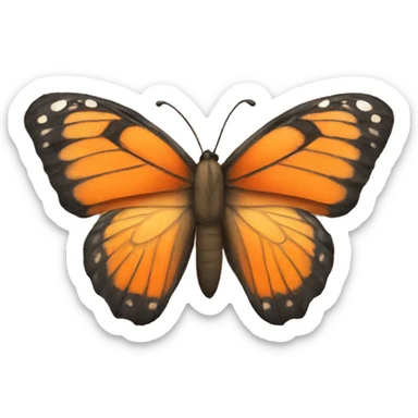 Orange butterfly  sticker