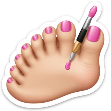 Crest an emoji of toes being painted sticker