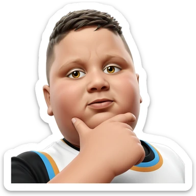 thoughtful boy in black shirt sticker