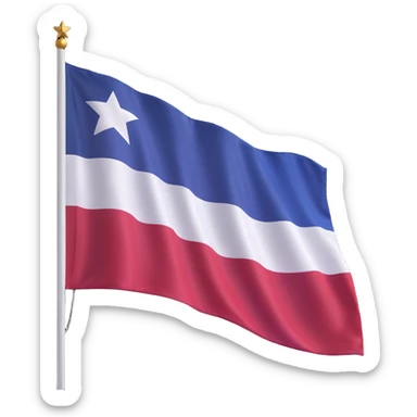 a waving Texas flag in 3D rendered style, shiny fabric, single white star, no text, transparent background sticker