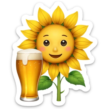 Girasol con chela sticker