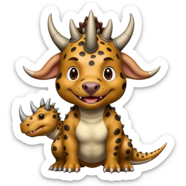 Black pibull dressed as a triceratops  sticker