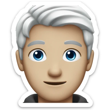 white haired young man with blue eyes sticker