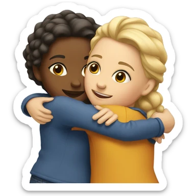 two hugging girlfriends sticker