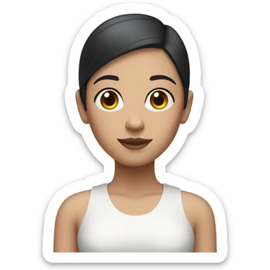 dark-haired girl with fair skin and half of her head shaved sticker