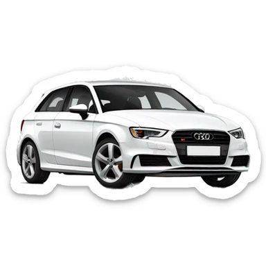 white Audi A3 sticker