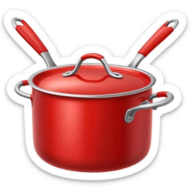 an empty red kitchen pot sticker