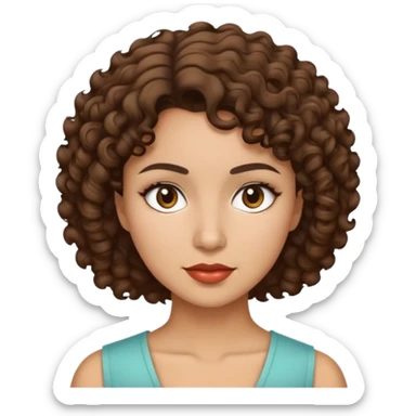 morena com cabelo cacheado curto sticker