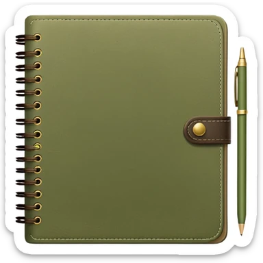 Pale olive Planner open notebook sticker