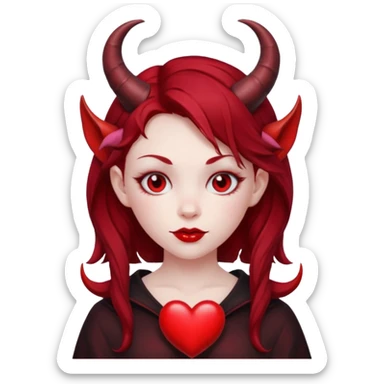 Devil girl is heart  sticker