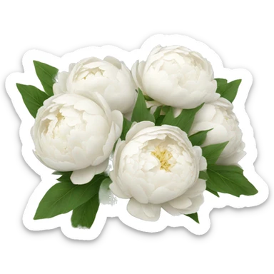 White peonies bouquet  sticker