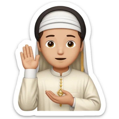 Make a person praying in Islam religion make it a sideways facing 2d emoji sticker