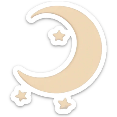 Aesthetic crescent moon beige sticker