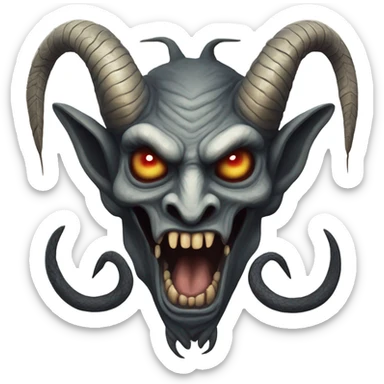 esoteric snake demon who resembles a baphomet creature with fangs sticker
