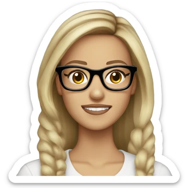 Caucasian Jessica alba with glasses and blue eyes  sticker